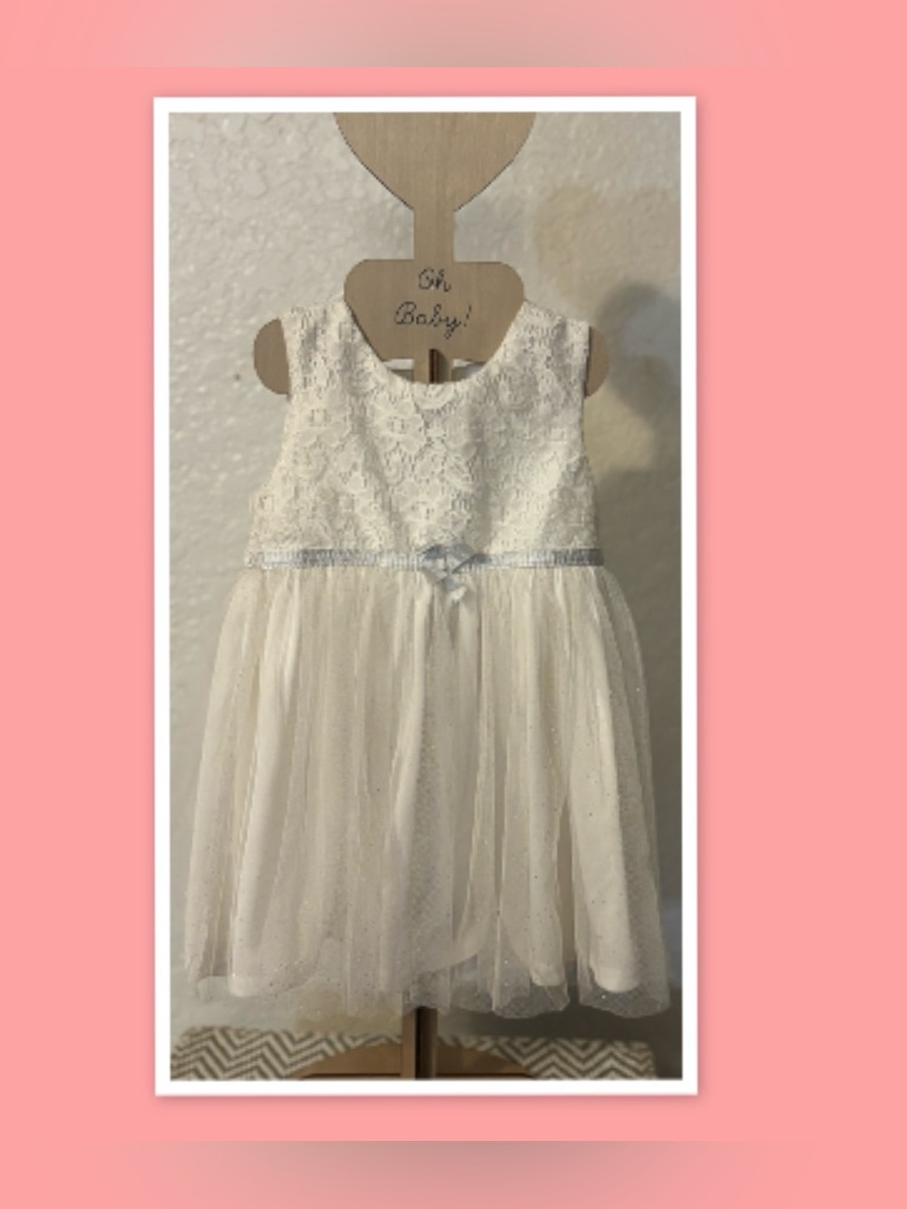 White Formal Dress From Nannette Baby ~ Size 12 Months